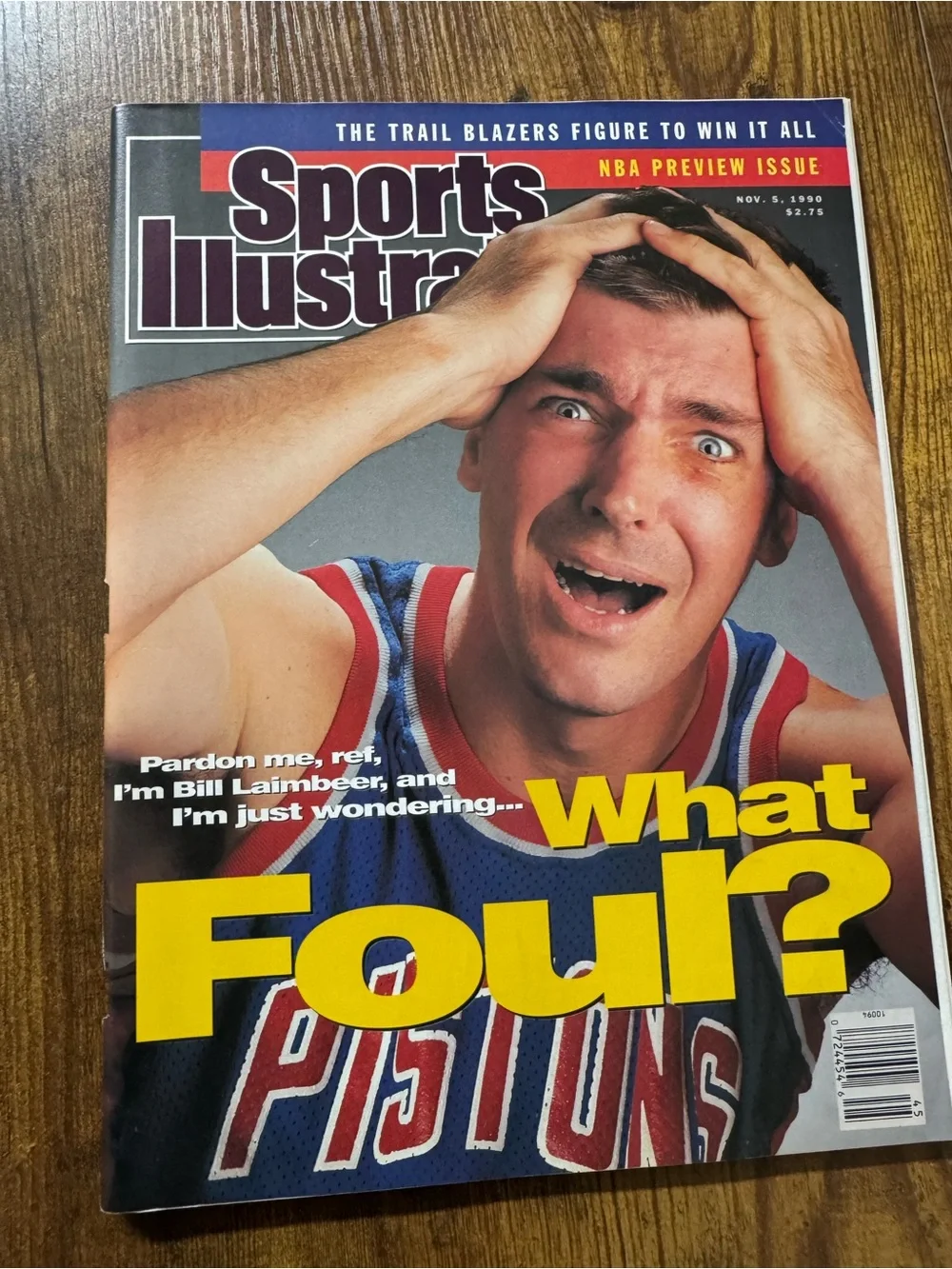 Sports Illustrated November 5 1990 Bill Laimbeer NBA Preview‎ Schedule Insert